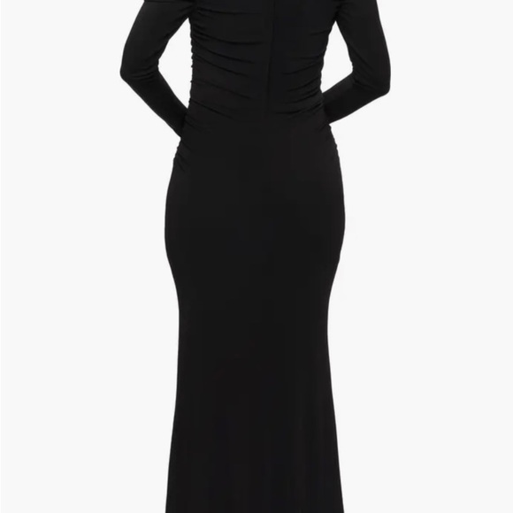 LA FEMME Long Sleeve Off The Shoulder Jersey Evening Gown - Picture 2 of 6